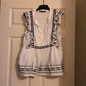 White and Black top. Worn twice